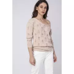 Sweter Damski Model SWE145 Beige - MKM