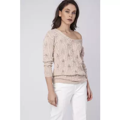 Sweter Damski Model SWE145 Beige - MKM