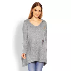 Sweter Damski Model 30055 Grey - PeeKaBoo