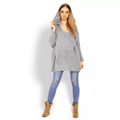 Sweter Damski Model 30055 Grey - PeeKaBoo