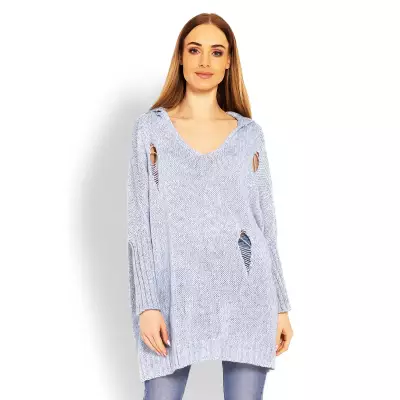 Sweter Damski Model 30055 Sky Blue - PeeKaBoo