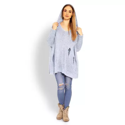 Sweter Damski Model 30055 Sky Blue - PeeKaBoo