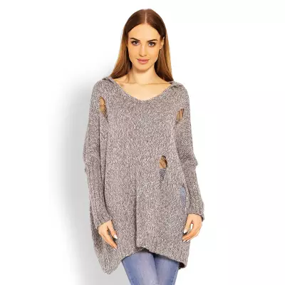 Sweter Damski Model 30055 Cappuccino - PeeKaBoo