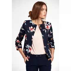 Żakiet bez kołnierzyka Z26 Navy/Flowers - Nife