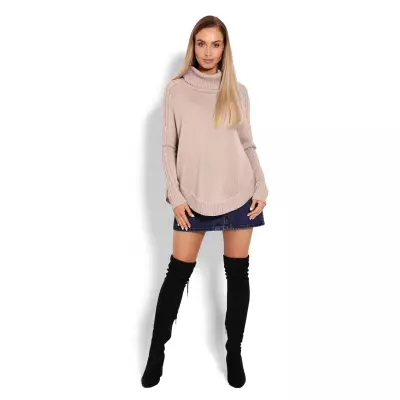 Sweter Ponczo Model 70009 Latte - PeeKaBoo