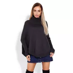 Sweter Ponczo Model 70009 Grafit - PeeKaBoo