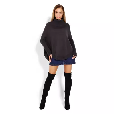 Sweter Ponczo Model 70009 Grafit - PeeKaBoo