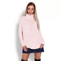 Sweter Ponczo Model 70009 Powder Pink - PeeKaBoo