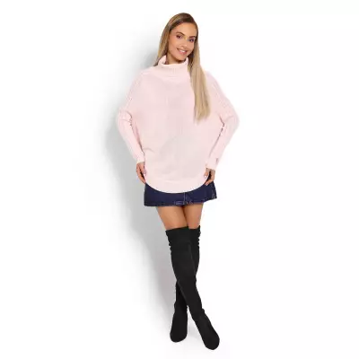 Sweter Ponczo Model 70009 Powder Pink - PeeKaBoo