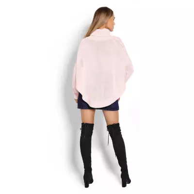 Sweter Ponczo Model 70009 Powder Pink - PeeKaBoo