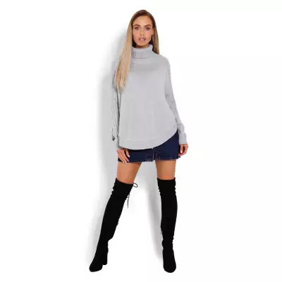 Sweter Ponczo Model 70009 Grey - PeeKaBoo