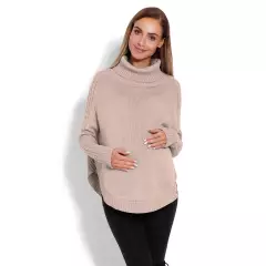 Sweter Ponczo Model 70009C Latte - PeeKaBoo