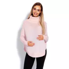 Sweter Ponczo Model 70009C Powder Pink - PeeKaBoo