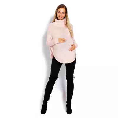 Sweter Ponczo Model 70009C Powder Pink - PeeKaBoo