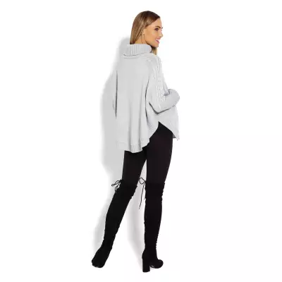 Sweter Ponczo Model 70009C Grey - PeeKaBoo