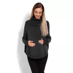 Sweter Ponczo Model 70009C Grafit - PeeKaBoo