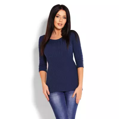 Sweter Damski Model 70008 Petrol Navy - PeeKaBoo