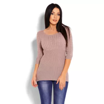 Sweter Damski Model 70008 Cappuccino - PeeKaBoo