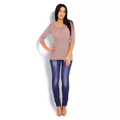 Sweter Damski Model 70008 Cappuccino - PeeKaBoo