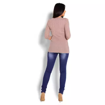 Sweter Damski Model 70008 Cappuccino - PeeKaBoo