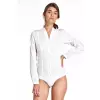 Koszula body bez kołnierzyka K52 White - Nife