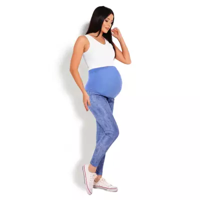 Legginsy Ciążowe Model 1684 Blue - PeeKaBoo