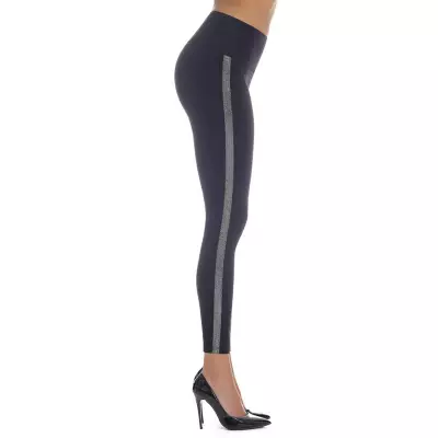 Legginsy Model Leryn Black/Silver - Bas Bleu