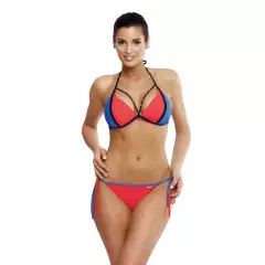 Kostium dwuczęściowy Kostium Kąpielowy Model Lara Nectarine Ortensia-Blu M-511 Coral/Blue - Marko