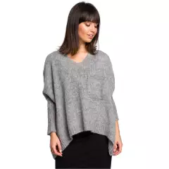 Sweter Damski Model BK018 Grey - BE Knit