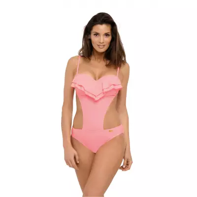 Jednoczęściowy strój kąpielowy Kostium kąpielowy Model Belinda Origami M-548 Pastel Pink - Marko