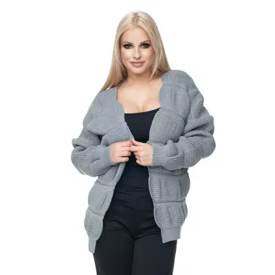 Sweter Kardigan Model 40022 Grey - PeeKaBoo