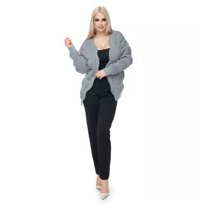 Sweter Kardigan Model 40022 Grey - PeeKaBoo