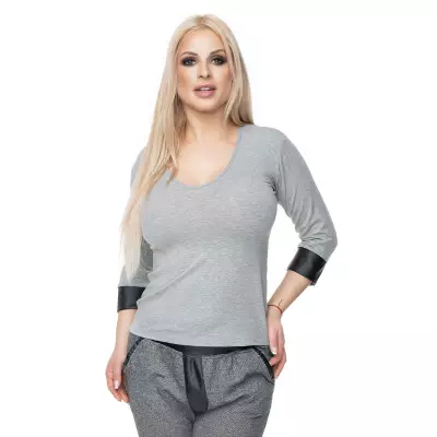 Bluzka Model 0102 Grey - PeeKaBoo