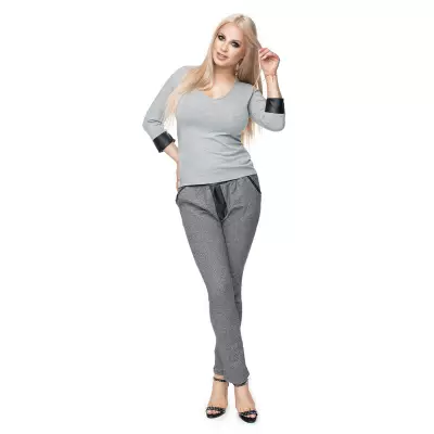 Bluzka Model 0102 Grey - PeeKaBoo