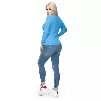 Sweter Damski Model 70021 Jeans - PeeKaBoo