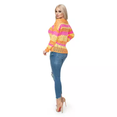 Sweter Damski Model 30060 Pink/Yellow - PeeKaBoo