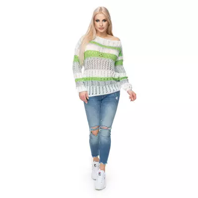 Sweter Damski Model 30060 Cream/Green - PeeKaBoo