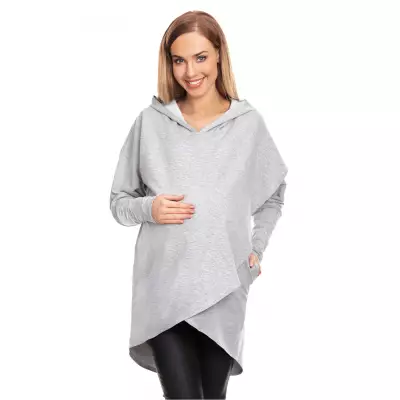 Bluza Ciążowa Model 0146 Grey - PeeKaBoo