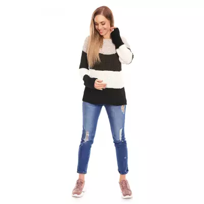 Sweter Ciążowy Model 70019 Khaki - PeeKaBoo