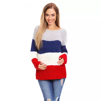 Sweter Ciążowy Model 70019 Jeans - PeeKaBoo