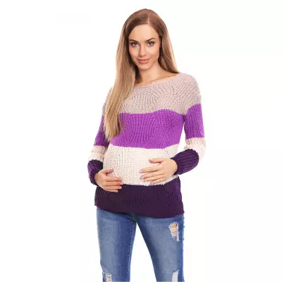 Sweter Ciążowy Model 70019 Violet - PeeKaBoo