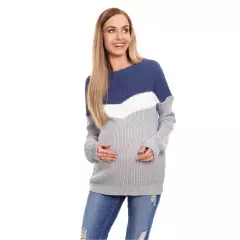 Sweter Ciążowy Model 40023 Jeans - PeeKaBoo