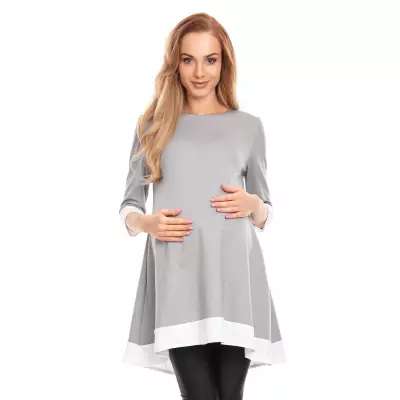 Sukienka Ciążowa Model 0125 Grey - PeeKaBoo