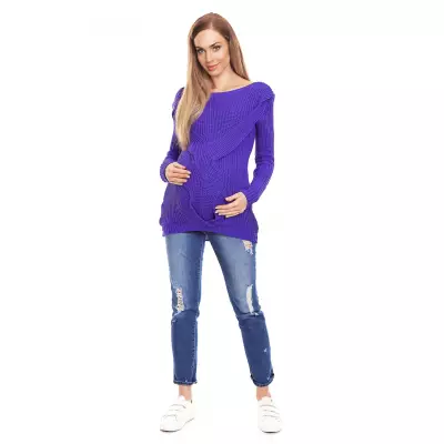 Sweter Ciążowy Model 40029 Violet - PeeKaBoo