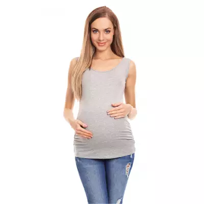 Koszulka ciążowa Model 0141 Grey - PeeKaBoo