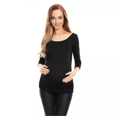 Bluzka Ciążowa Model 0142 Black - PeeKaBoo