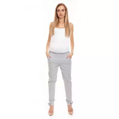 Spodnie Ciążowe Model 0135 Grey - PeeKaBoo