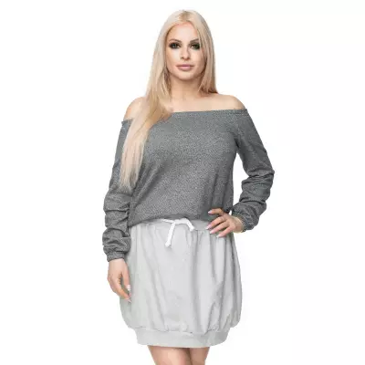 Bluzka Model 0109 Dark Grey - PeeKaBoo