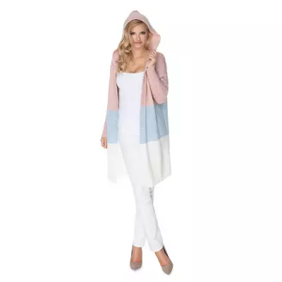 Sweter Kardigan Model 30069 Powder Pink/Sky Blue - PeeKaBoo