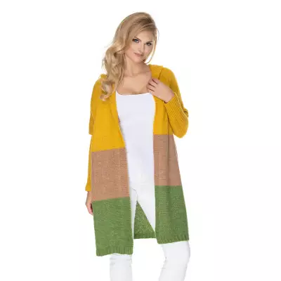 Sweter Kardigan Model 30069 Musztard/Green - PeeKaBoo